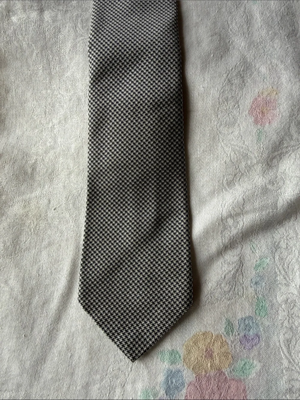 H. Herzfeld Classic Black and White Houndstooth Men’s Tie